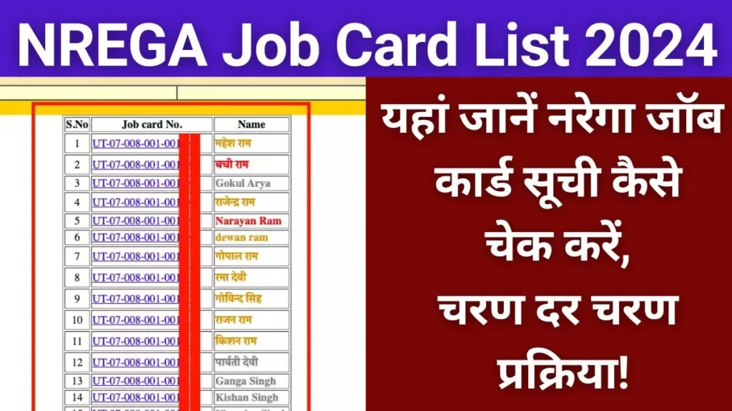 Uttarakhand NREGA Job Card List 2024